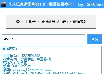 诗晨 - 个人隐私数据泄漏查询检测1.0
